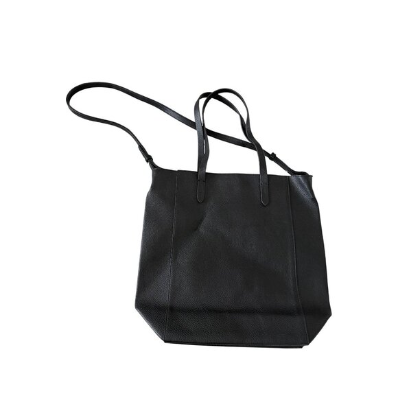 RALPH LAUREN Pebble Black Tote Bag w/ Shoulder Strap - Picture 2 of 12